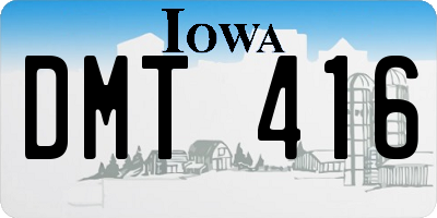 IA license plate DMT416