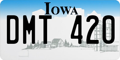 IA license plate DMT420