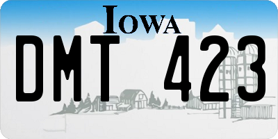 IA license plate DMT423
