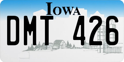 IA license plate DMT426