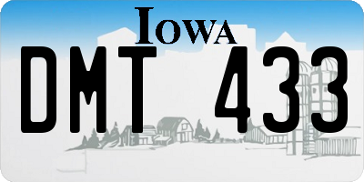 IA license plate DMT433
