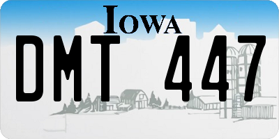 IA license plate DMT447