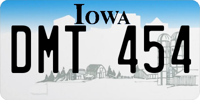 IA license plate DMT454