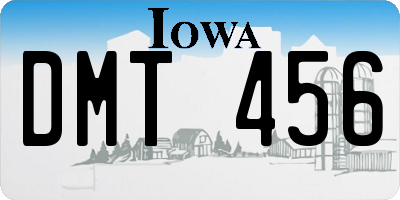 IA license plate DMT456