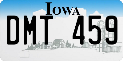 IA license plate DMT459