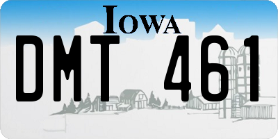 IA license plate DMT461
