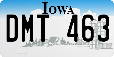 IA license plate DMT463