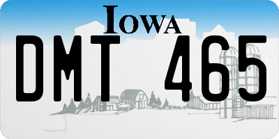 IA license plate DMT465
