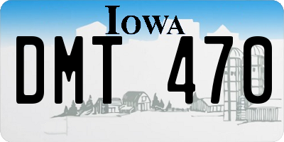 IA license plate DMT470
