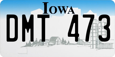 IA license plate DMT473