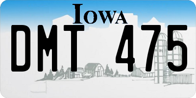 IA license plate DMT475