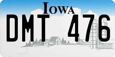 IA license plate DMT476