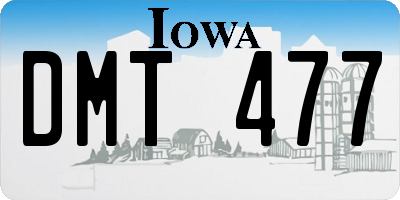 IA license plate DMT477