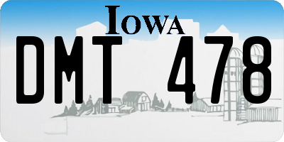 IA license plate DMT478