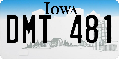 IA license plate DMT481