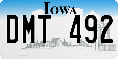 IA license plate DMT492