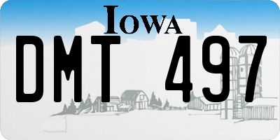 IA license plate DMT497
