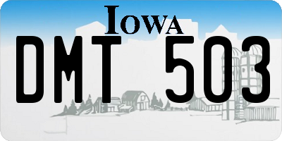 IA license plate DMT503