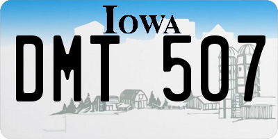 IA license plate DMT507