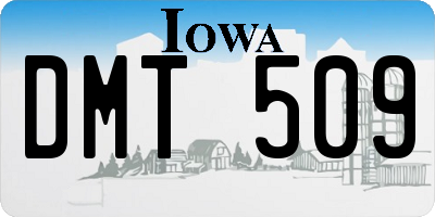 IA license plate DMT509