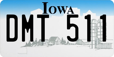 IA license plate DMT511