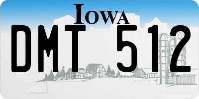 IA license plate DMT512