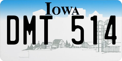 IA license plate DMT514