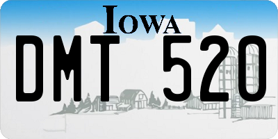 IA license plate DMT520