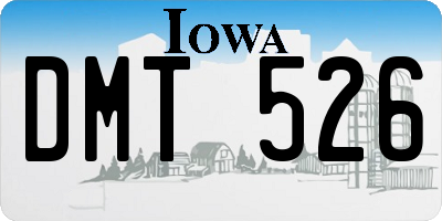 IA license plate DMT526