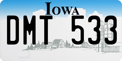 IA license plate DMT533