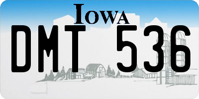 IA license plate DMT536