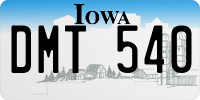 IA license plate DMT540