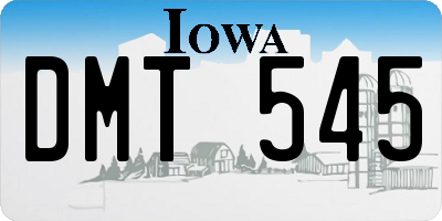 IA license plate DMT545