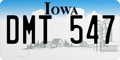 IA license plate DMT547