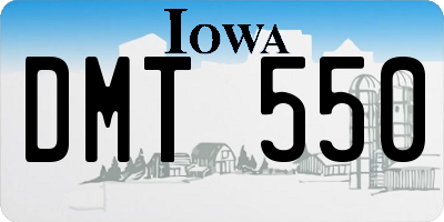 IA license plate DMT550