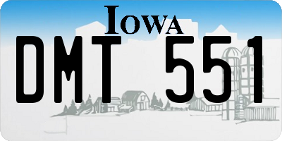 IA license plate DMT551