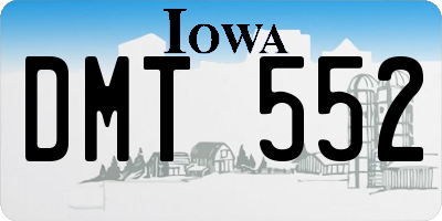 IA license plate DMT552