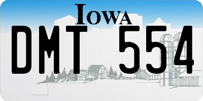 IA license plate DMT554