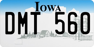 IA license plate DMT560