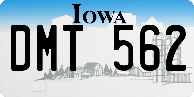 IA license plate DMT562