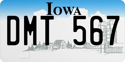 IA license plate DMT567