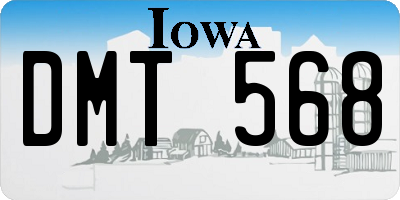 IA license plate DMT568