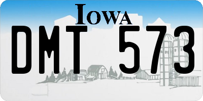 IA license plate DMT573