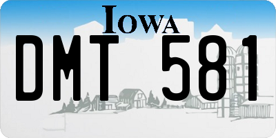 IA license plate DMT581