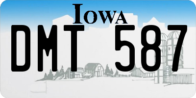 IA license plate DMT587