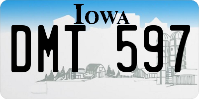 IA license plate DMT597