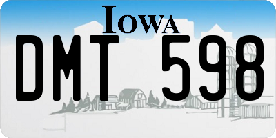 IA license plate DMT598