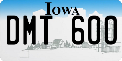 IA license plate DMT600