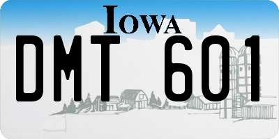 IA license plate DMT601
