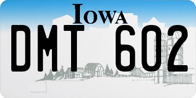 IA license plate DMT602